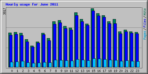 Hourly usage for June 2011