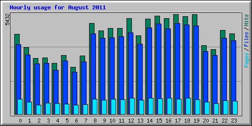 Hourly usage for August 2011