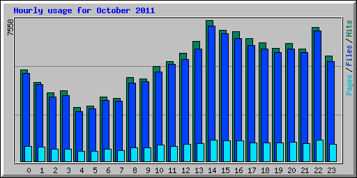 Hourly usage for October 2011