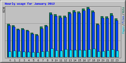 Hourly usage for January 2012