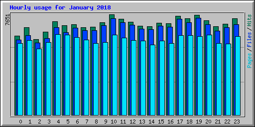 Hourly usage for January 2018